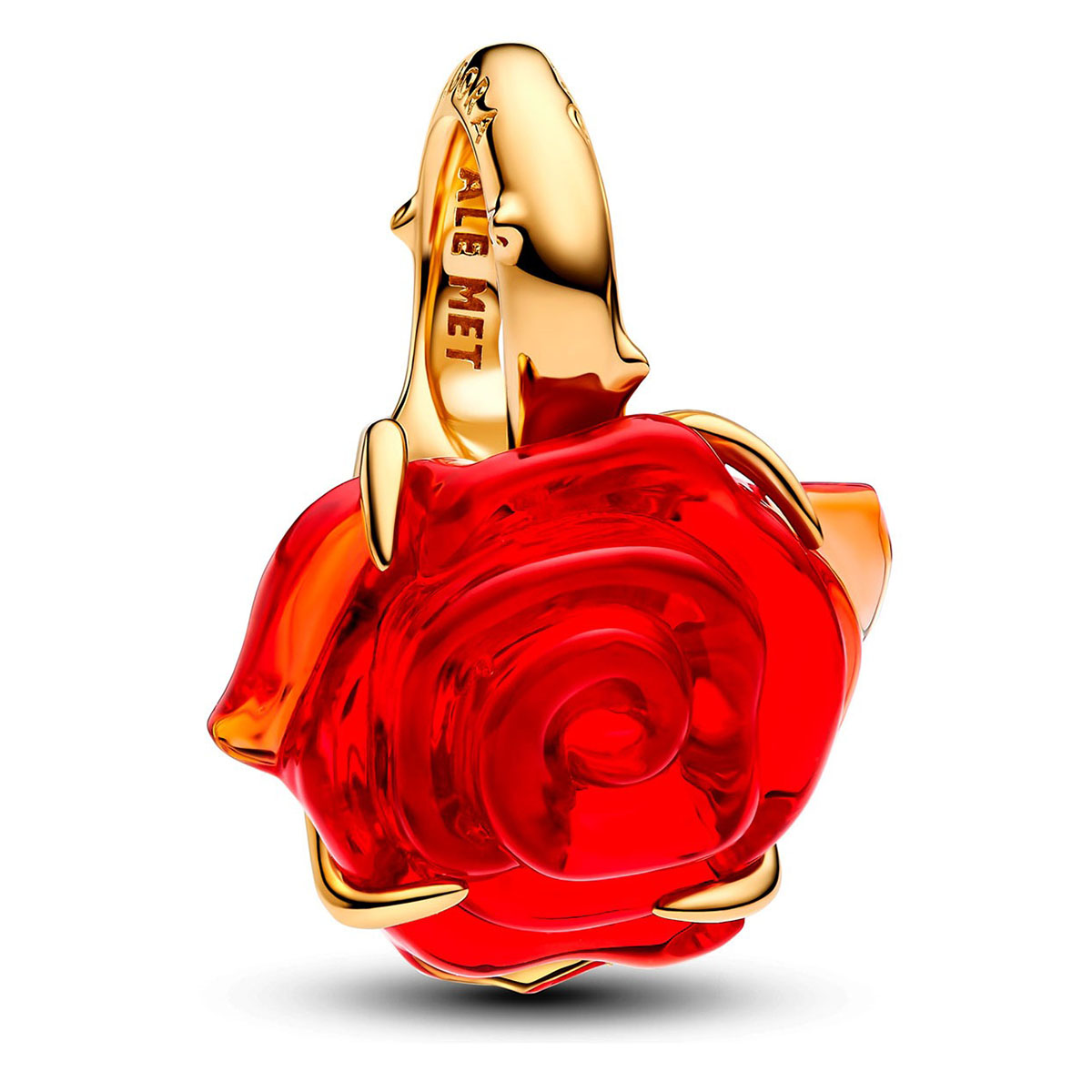 Pandora Disney Beauty and the Beast gold-plated Enchanted rose charm 764018C01