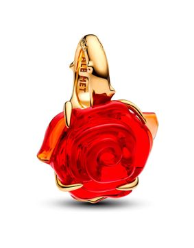 Pandora Disney Beauty and the Beast gold-plated Enchanted rose charm 764018C01