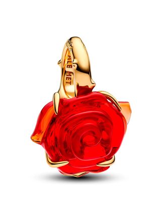 Pandora Disney Beauty and the Beast gold-plated Enchanted rose charm 764018C01