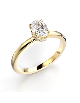Festive Heidi Hidden Halo oval diamond ring gold 0.60ct 711-060-KK