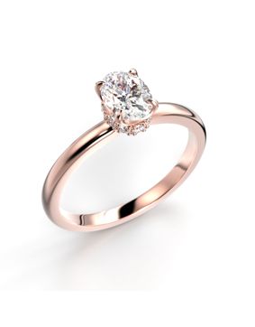 Festive Heidi Hidden Halo oval diamond ring rose gold 0.60ct 711-060-PK