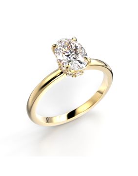 Festive Heidi Hidden Halo oval diamond ring gold 1.10ct 711-110-KK