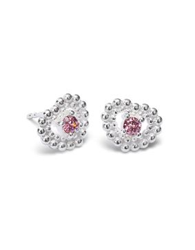 Kalevala Pink Ribbon 2025 Circle of Light silver earrings pink 2669483JT