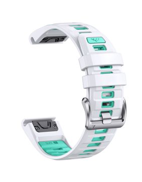 Tiera Garmin Fenix silicone band quick release 20 mm white-green