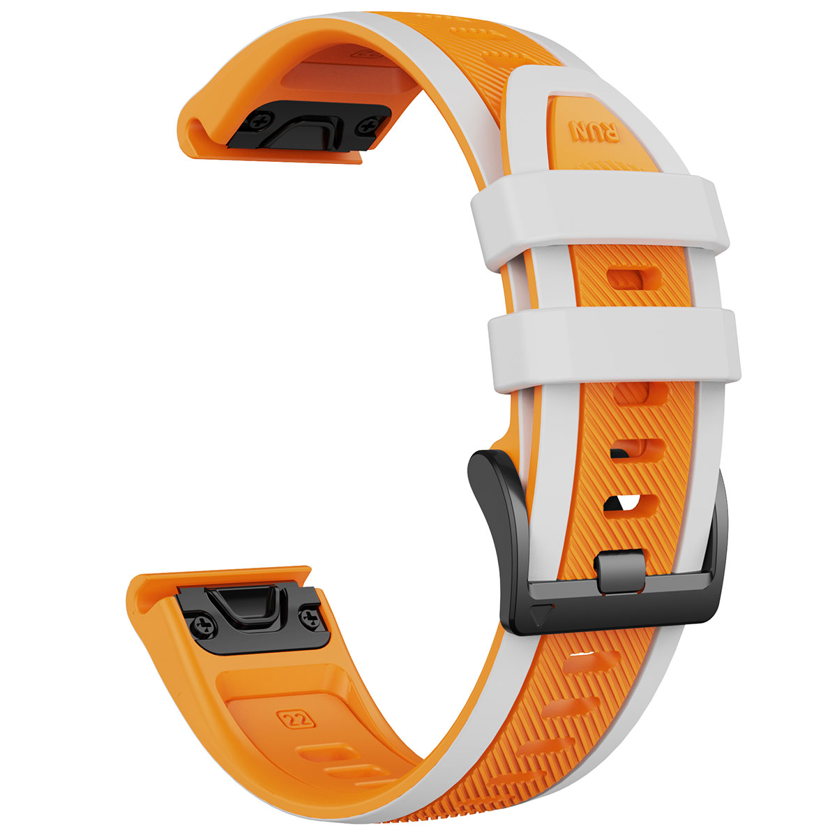Tiera Garmin Fenix Sport silicone band quick release 26 mm orange-vit