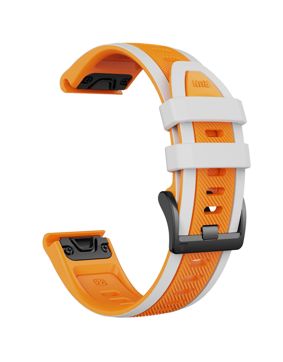 Tiera Garmin Fenix Sport silicone band quick release 26 mm orange-vit