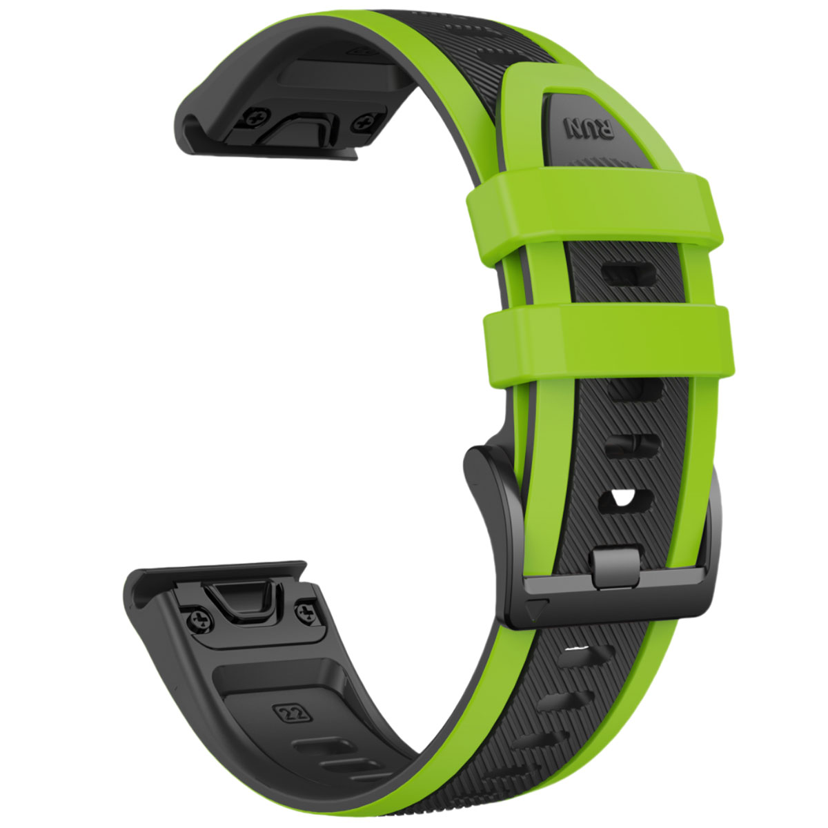 Tiera Garmin Fenix Sport silicone band quick release 26 mm black-green
