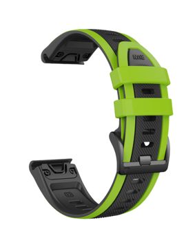 Tiera Garmin Fenix Sport silicone band quick release 26 mm black-green
