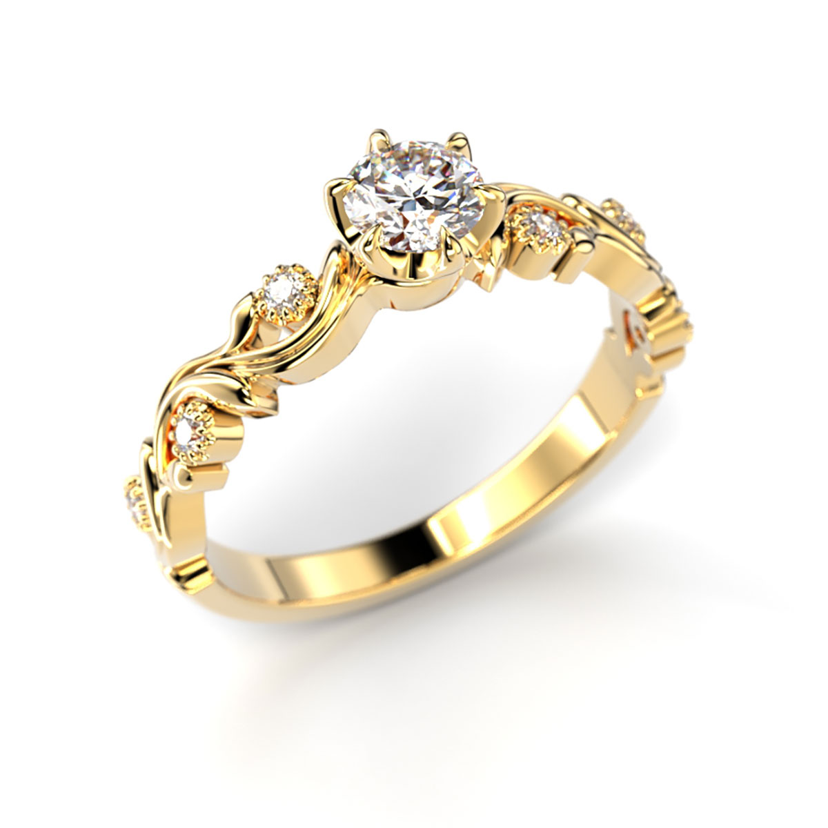 Festive Feeniks Lux Briljant diamond ring gold 0.36ct 713-036-KK 14-713-036-KK-LABGVS1
