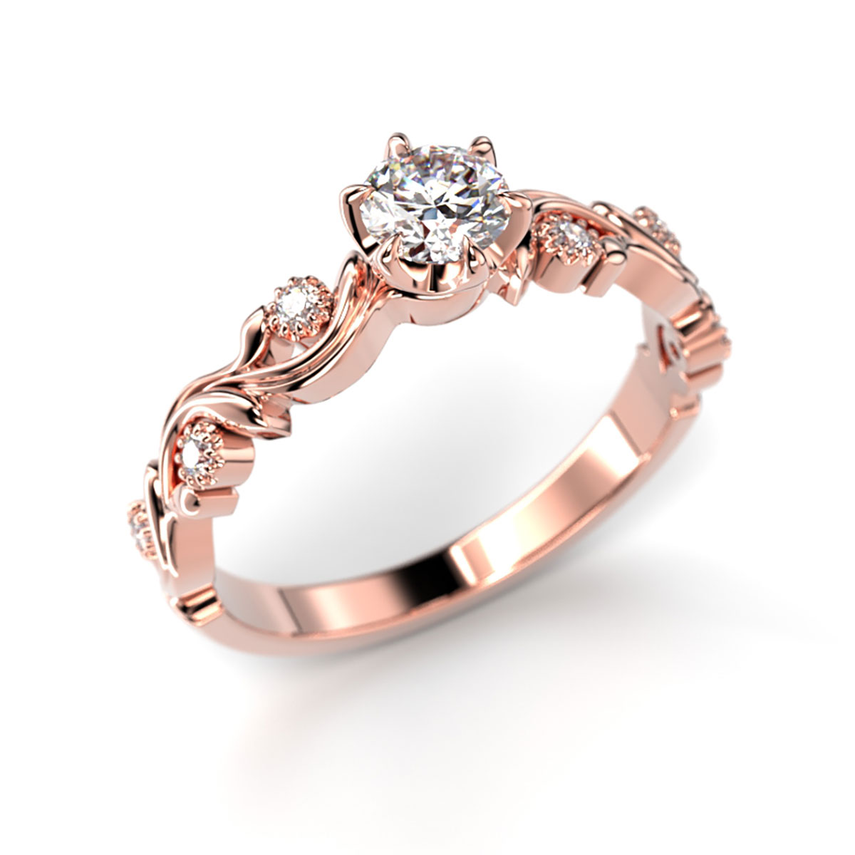 Festive Feeniks Lux Briljant diamond ring rose gold 713-036-PK