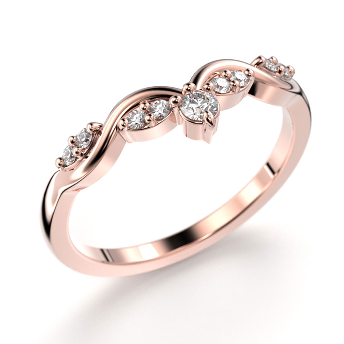 Festive Lilja diamond ring rose gold 0.12ct 715-012-PK