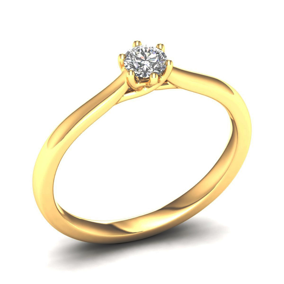 Lykka Elegance gold solitaire ring 0.20 ct 