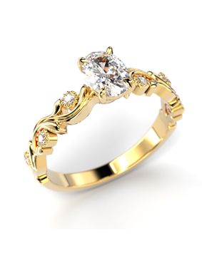Festive Feeniks Lux Oval diamond ring gold 0.56ct 716-056-KK