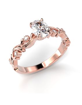 Festive Feeniks Lux Oval diamond ring rose gold 0.56ct 716-056-PK