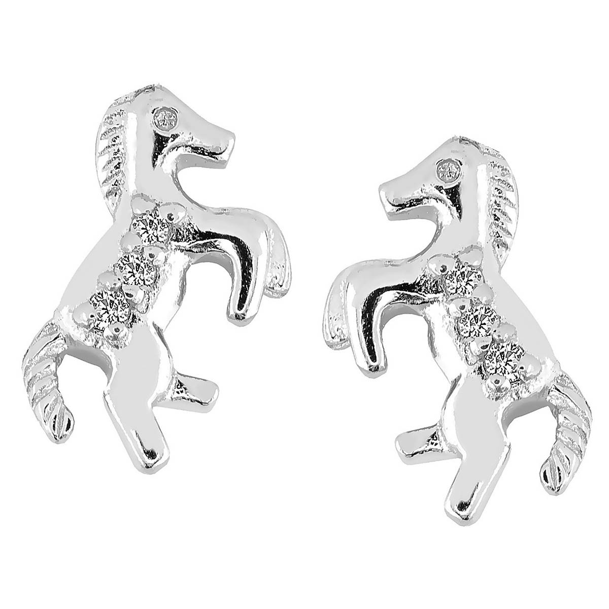 Lykka Symbols horse silver earrings 8 mm