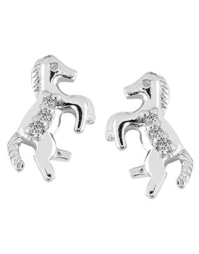 Lykka Symbols horse silver earrings 8 mm