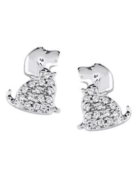 Lykka Symbols dog silver earrings 9 mm
