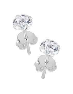 Lykken Casuals silver earrings clear zirconia 6 mm