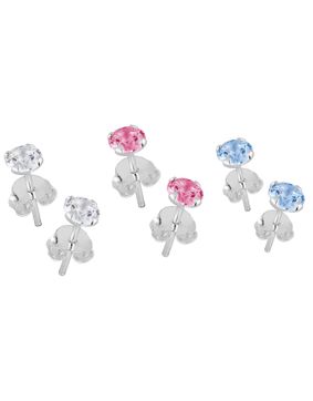Lykken Casuals earring set silver 3 colours 4 mm