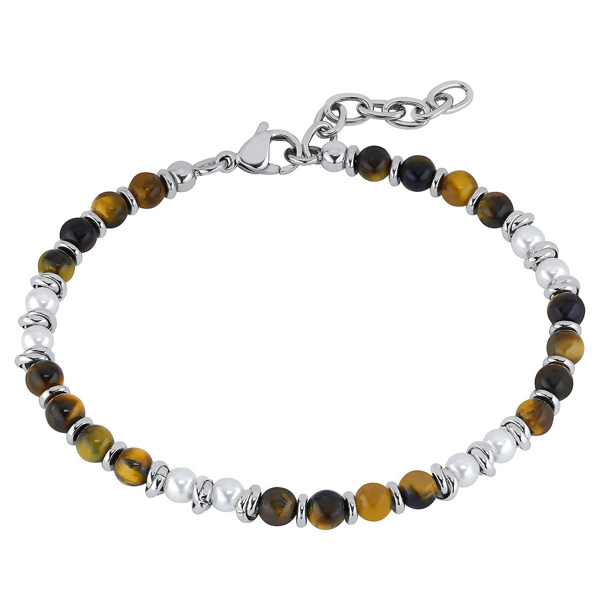 Lykka Strong pearl bracelet tigereye 18+3cm