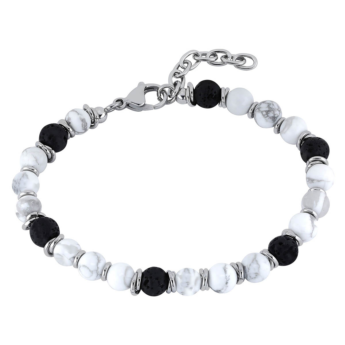 Lykka Trend bracelet white laavastone bracelet 19+3cm