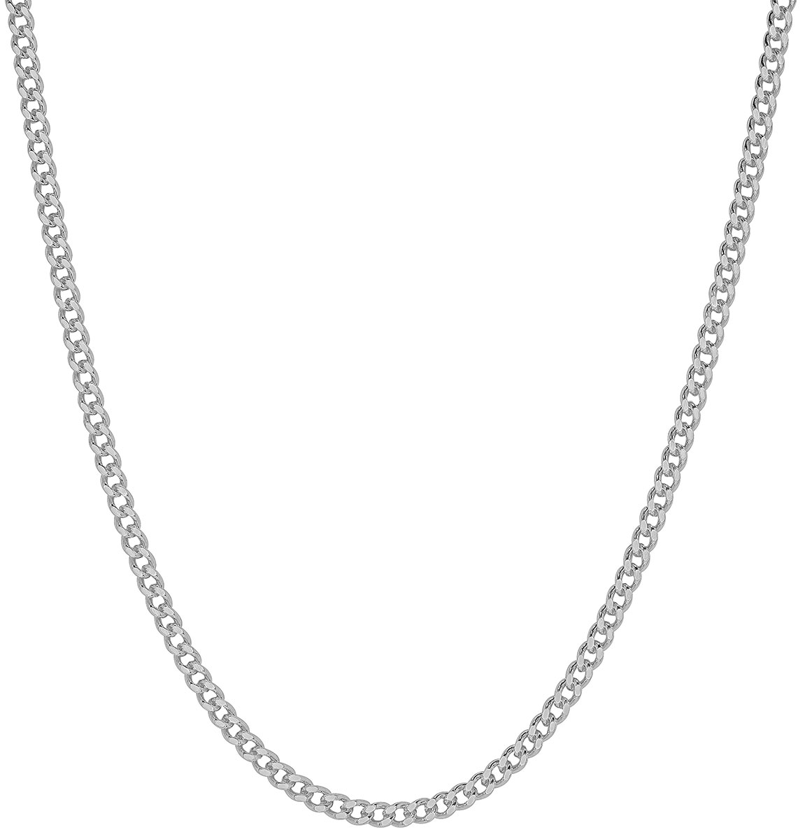 Lykka Basics curb chain 2.45 rhodinated silver 