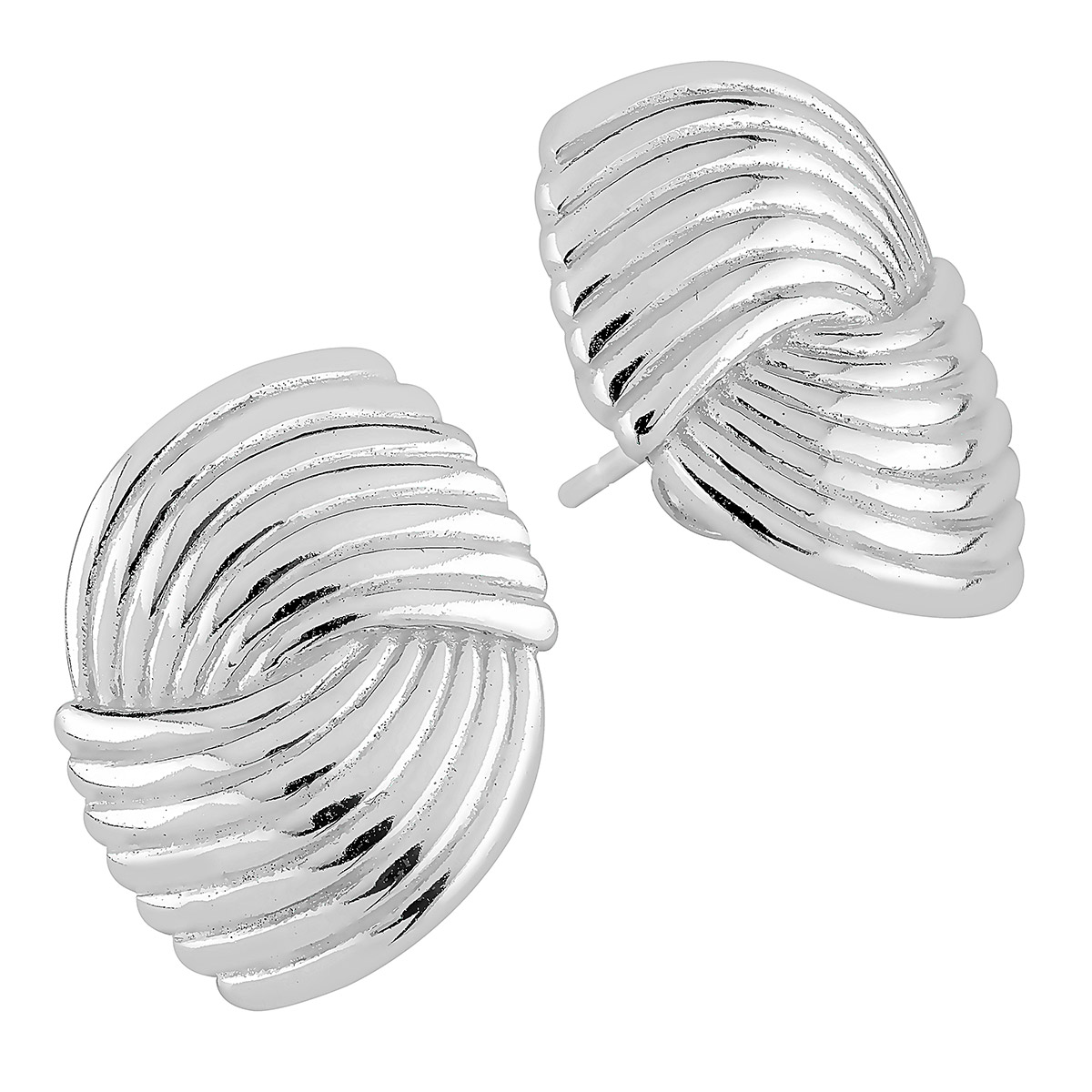Lykka Casuals earrings twisted design silver