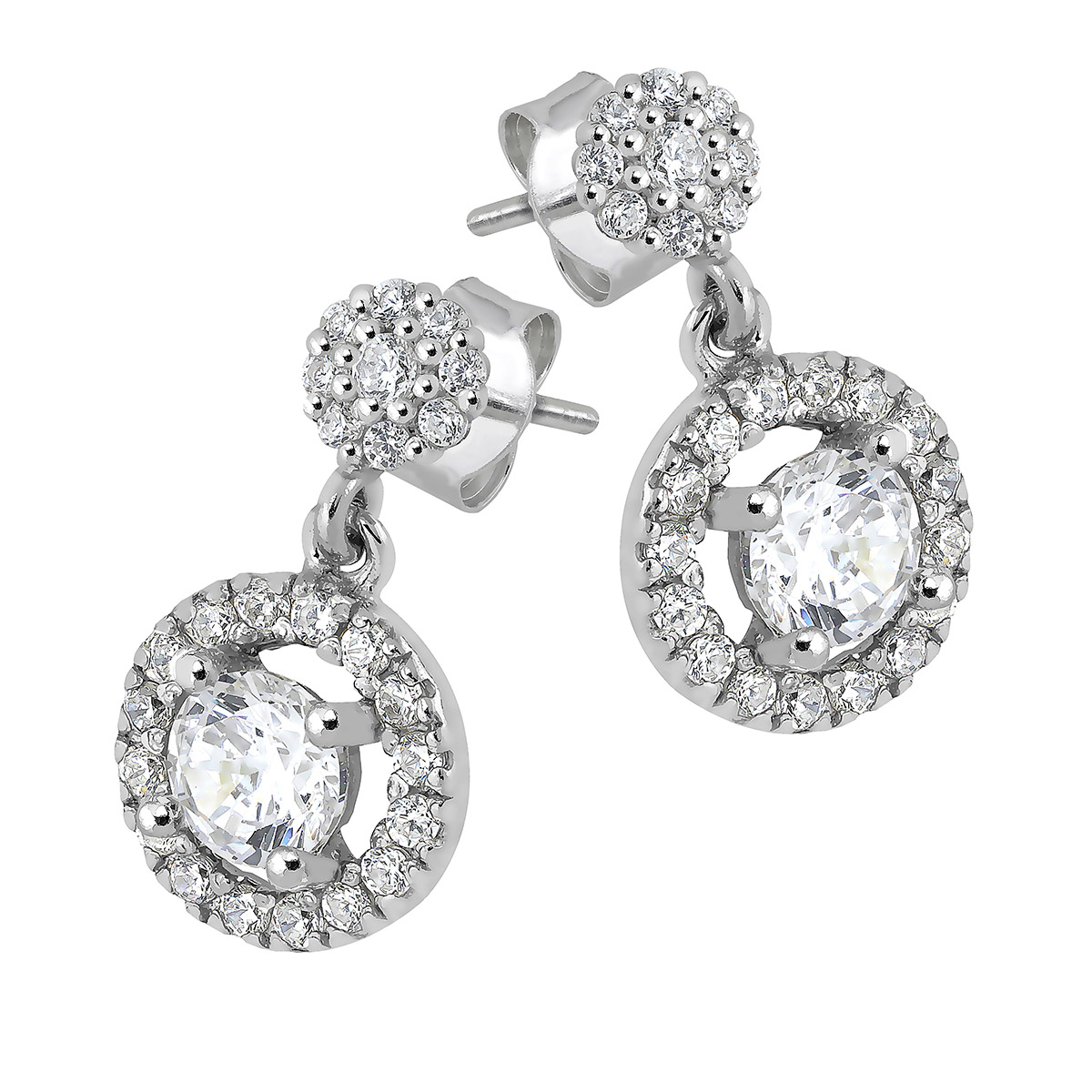 Lykka Casuals silver earrings dangling zirconia