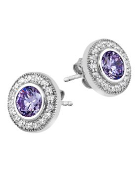 Lykken Casuals silver earrings violet halo