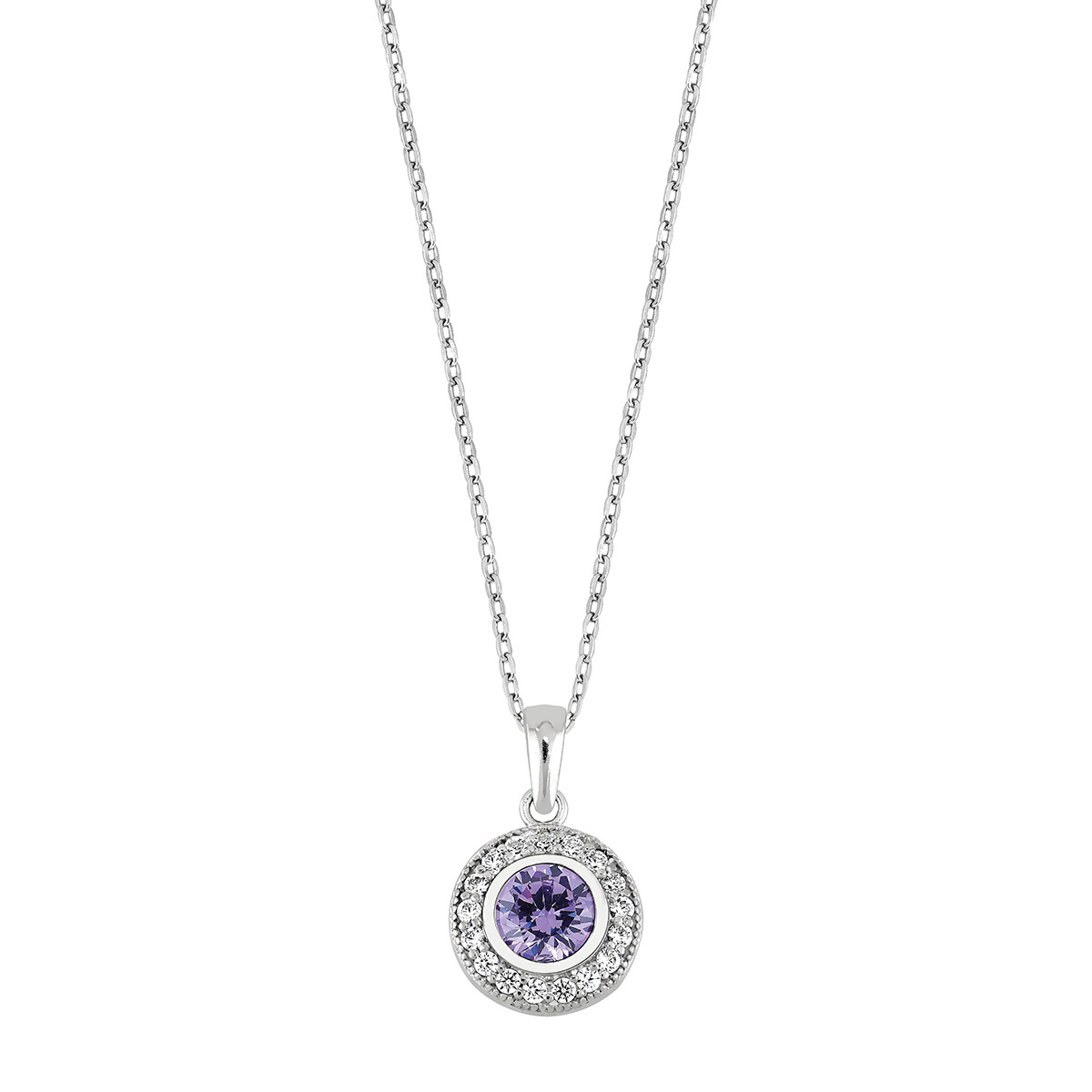 Lykka Casuals necklace violet halo silver 45cm