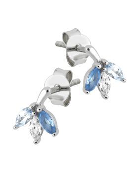 Lykken Casuals silver earrings leaf design