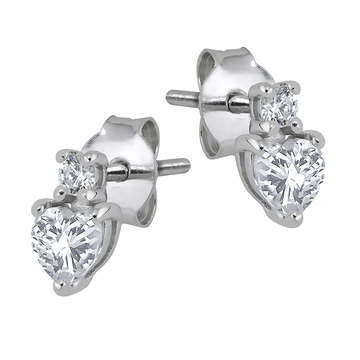 Lykka Hearts silver earrings heart stone