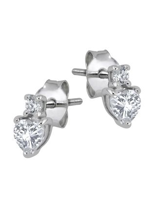 Lykken Hearts silver earrings heart stone