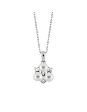 Lykken Pearls pearl necklace with cubic zirconia 45 cm