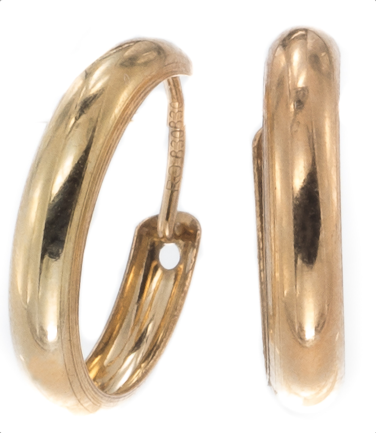 Silver Bar hoops 3-12 goldplated 2445