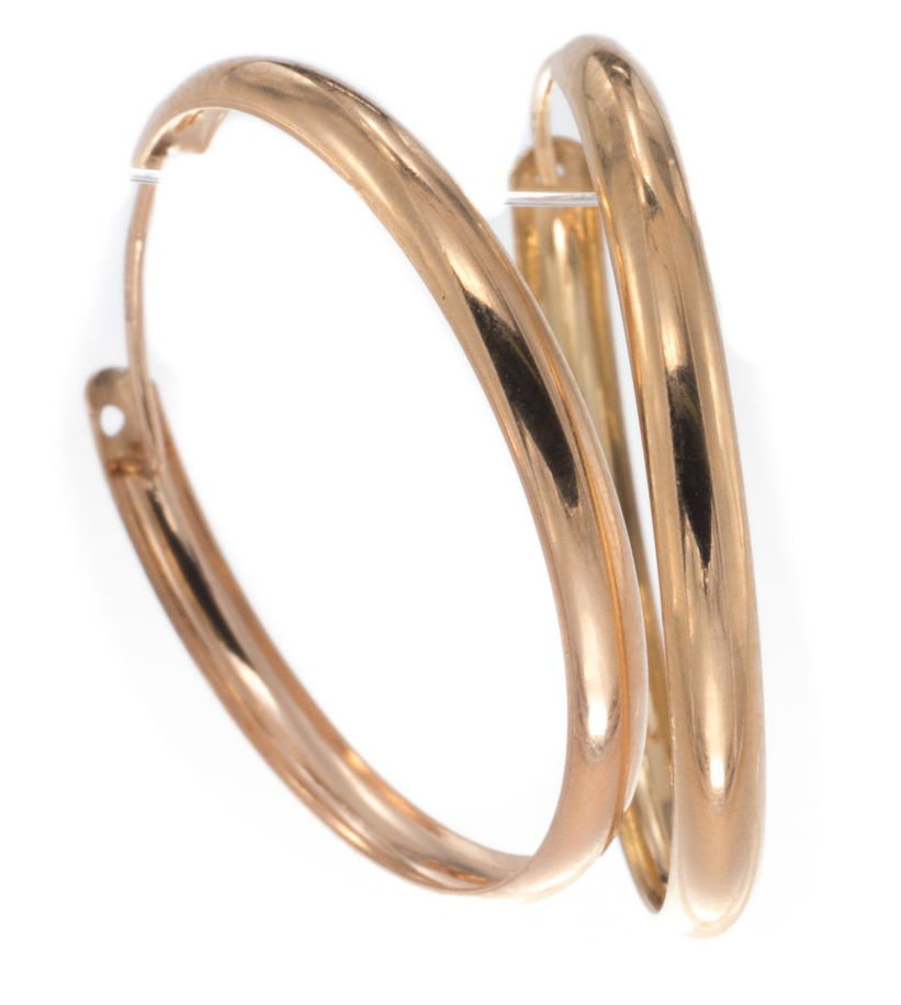 Silver Bar hoops gold plated silver50 mm 2428