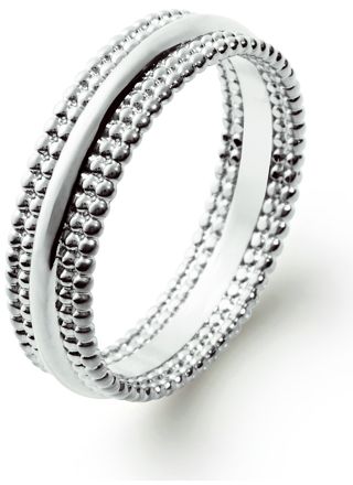 Lykka Casuals beaded silver ring 5,5 mm