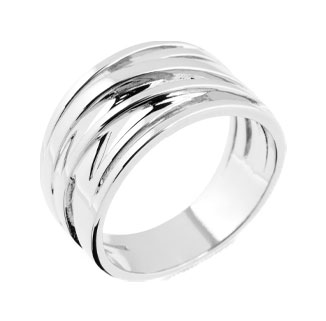Lykka Casuals wide crossover silver ring 12 mm