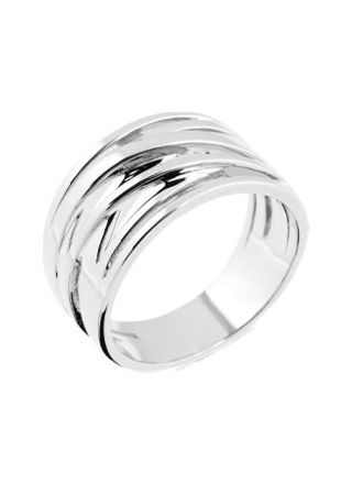 Lykka Casuals wide crossover silver ring 12 mm