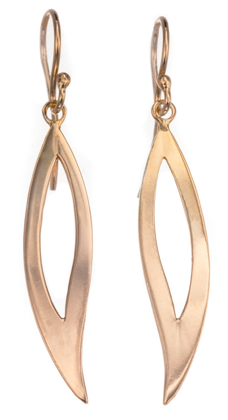 Silver Bar Fantastic flame hanging earrings goldplated 45 mm 7297