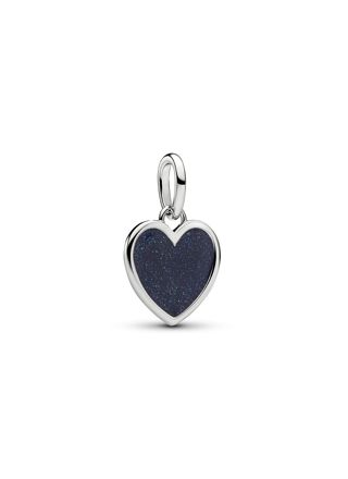 Pandora Moments Engravable Dark Blue Heart Charm 735088C01