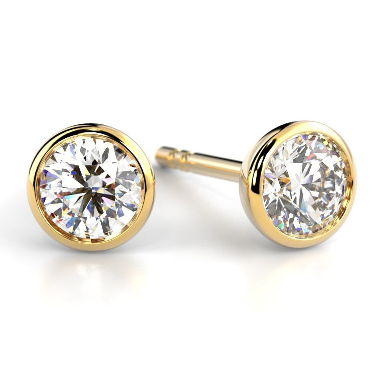 Festive diamond earrings Auréa Bezel 2 x 0.20 14-739-040-KK-HSI1