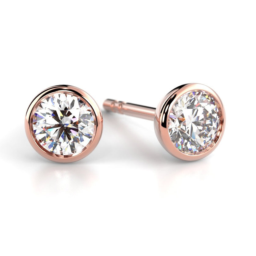 Festive diamond earrings Auréa Bezel 2 x 0.20 14-739-040-PK-HSI1