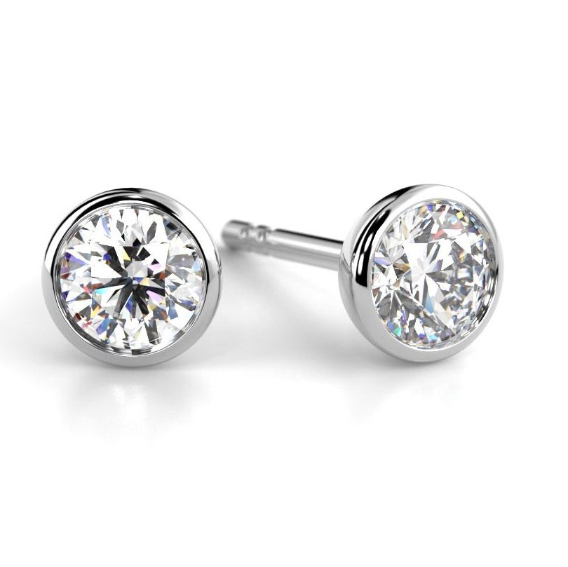 Festive diamond earrings Auréa Bezel 2 x 0.20 14-739-040-VK-LABGVS1