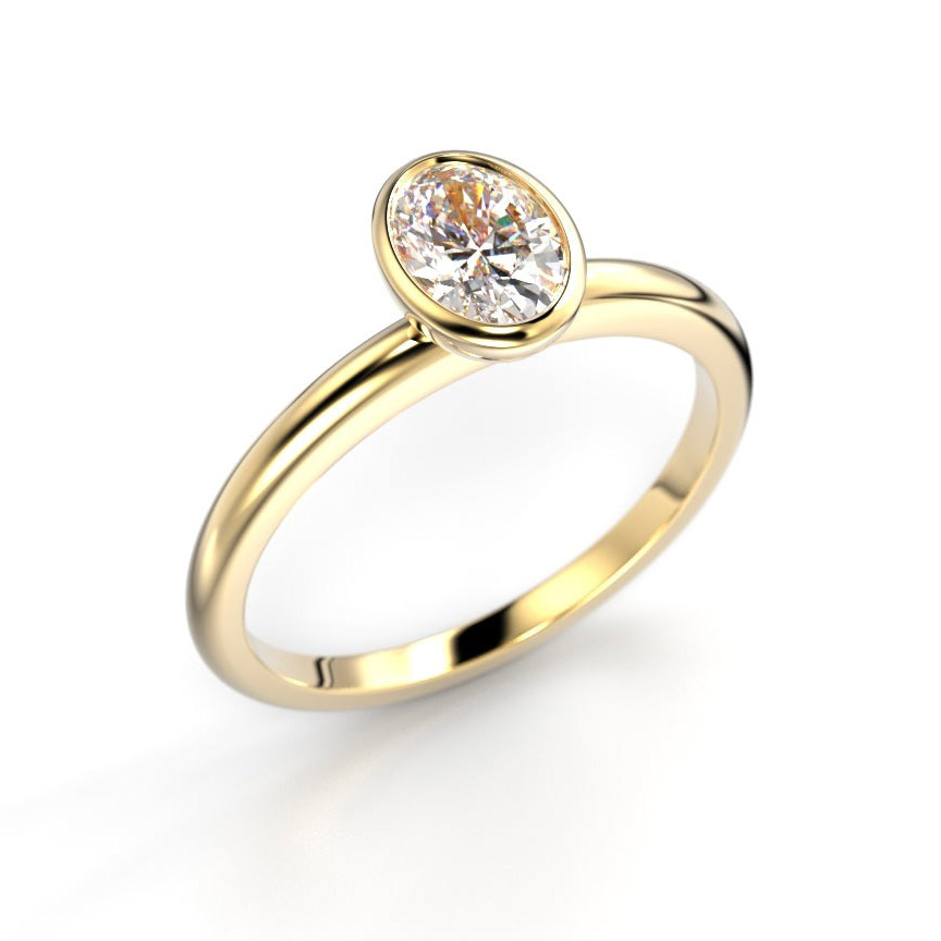 Festive Auréa Bezel Oval 0.50 ct diamond ring 14-742-050-KK-HSI1