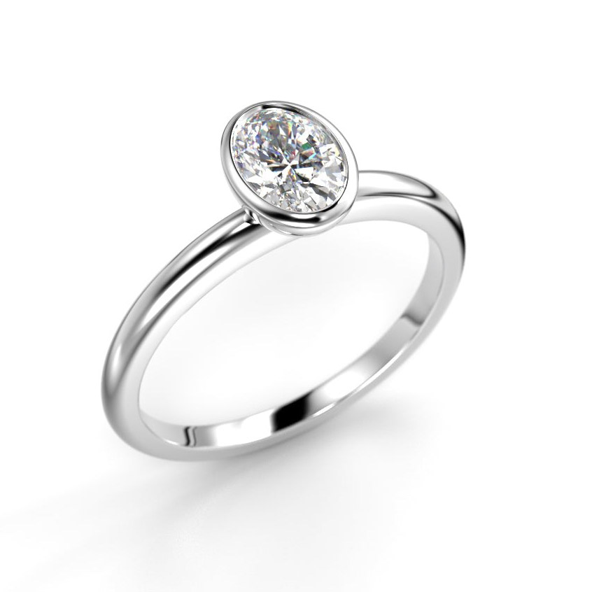 Festive Auréa Bezel Oval 0.50 ct diamond ring 14-742-050-VK-HSI1