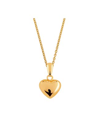 Lykken Hearts gold-plated heart pendant with chain 10 mm