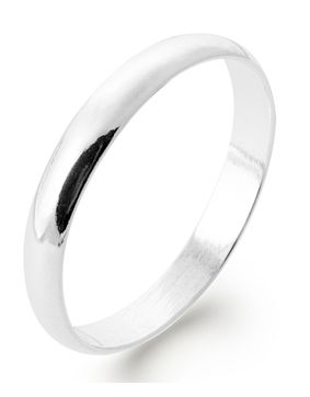 Lykka plain silver d-shape ring 3 mm