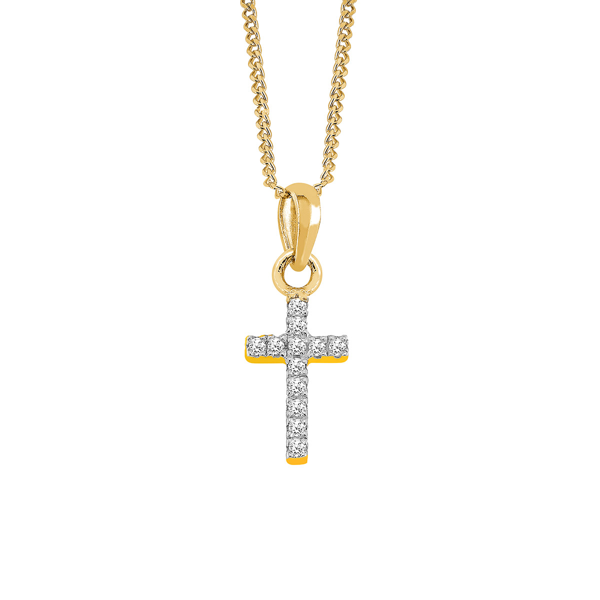 Lykken Crosses gold-plated cross necklace with zirconia 45 cm