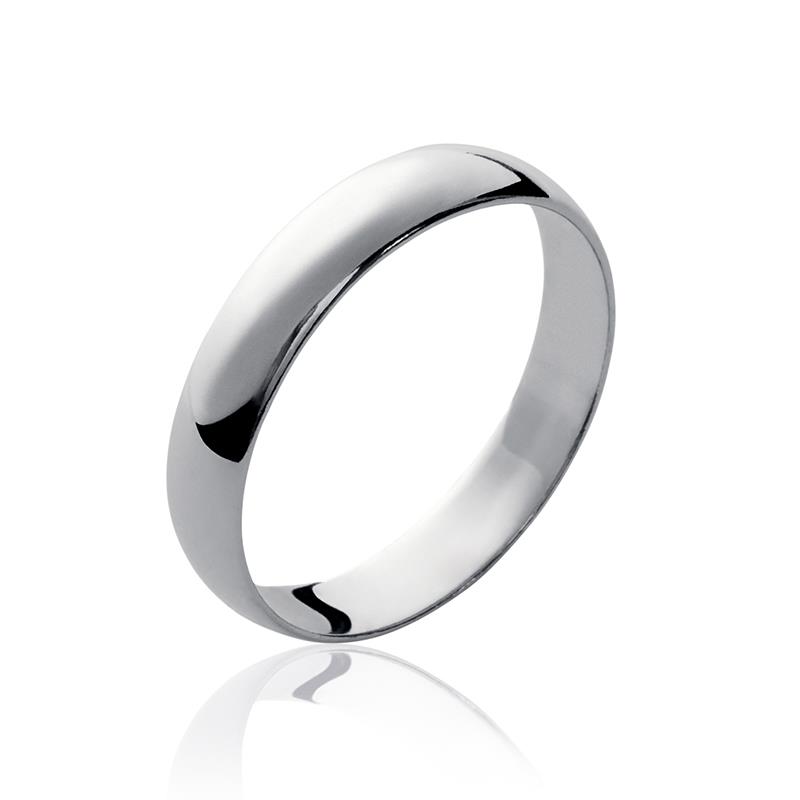 Lykka Casuals d-shape plain silver ring 3,8 mm